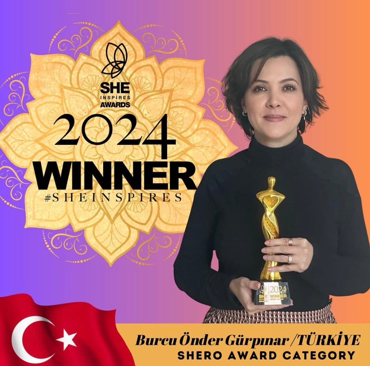 She Inspires Awards 2024 Global Shero Award sahibi Burcu Önder Gürpınar